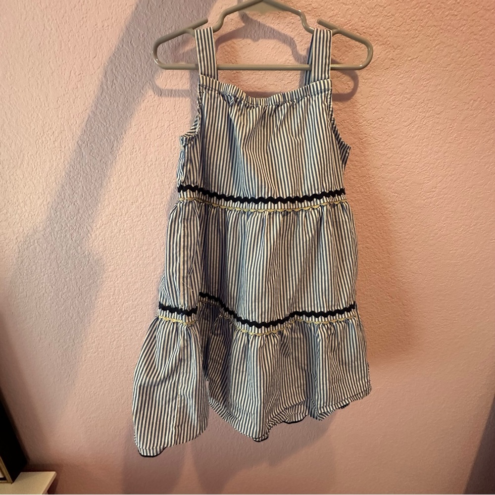 Crewcuts 6T navy striped dress